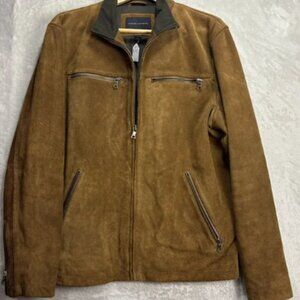 Vintage Mens Size Large Banana Republic Real 100% Leather Tan/Brown Suede Jacket